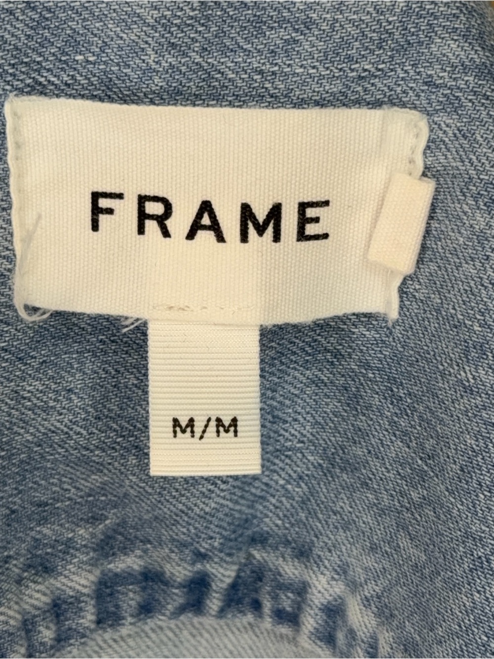 Frame Denim Light Blue Puff Sleeve Denim Shirt Dress - Picture 10 of 11
